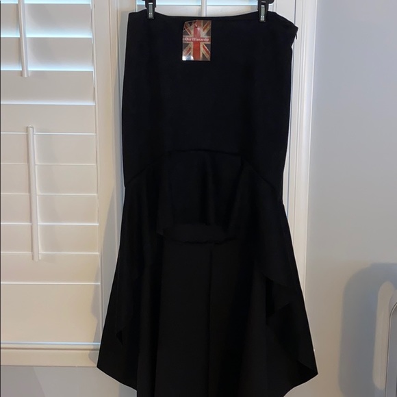 Black suede High Low skirt